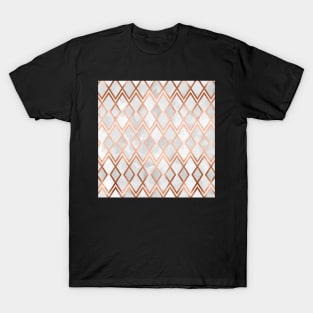 Copper & White Geo Diamonds T-Shirt